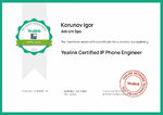 Сертификат специалиста по SIP телефонамYeaink 2024