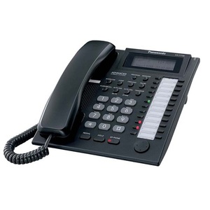 Panasonic KX-T7735RU-B (Аналоговый системный телефон с ЖК 24 клавиши, черный)